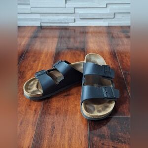 Birkenstock Arizona Sandals Black Leather, EU 41 W 10 M 8